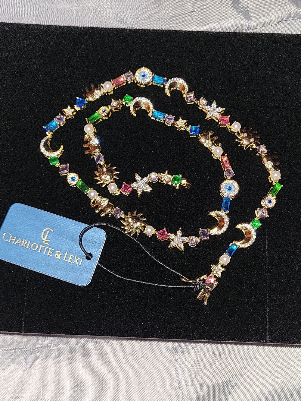 Charlotte & Lexi Celestial Necklace W Elephant Bnwt EL
